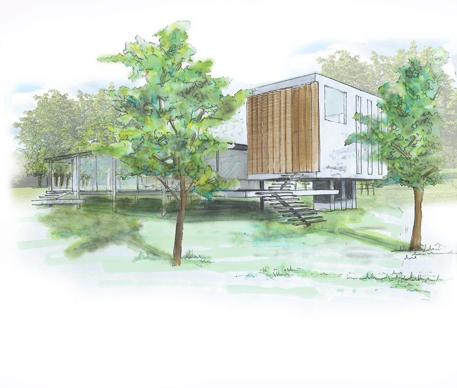 Dessin de la Farnsworth House